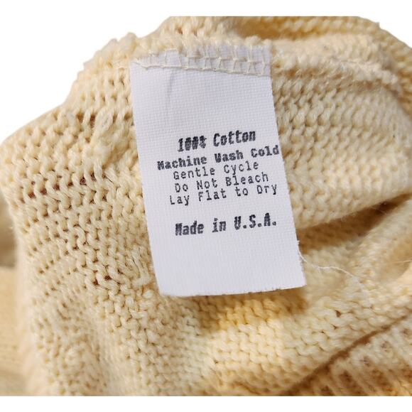 Brooks Brothers Yellow Long Sleeve Open Knit Crew Neck Pullover Sweater Small - Picture 5 of 5